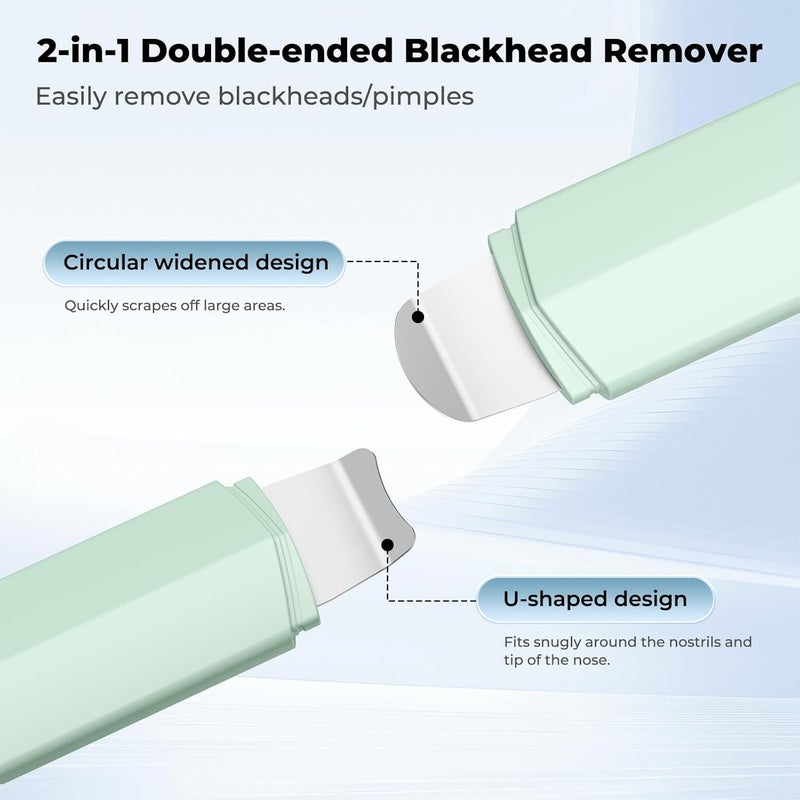 PETYDOOT Blackhead Remover Tool Face Scrubber: Double-Headed Face Spatula Skin Scrubber, Nose Pore Cleaner Blackhead Remover for Facial Deep Cleansing Skin Care Tool for Men & Women (Green) - Image 3